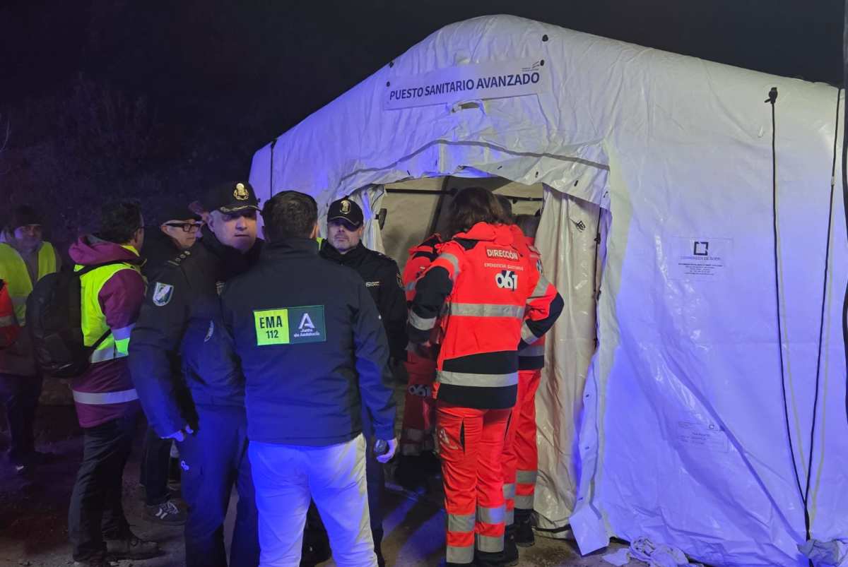 Puesto sanitario en el lugar del accidente.