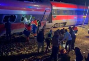 Imagen de uno de los trenes afectados en el accidente ferroviario.