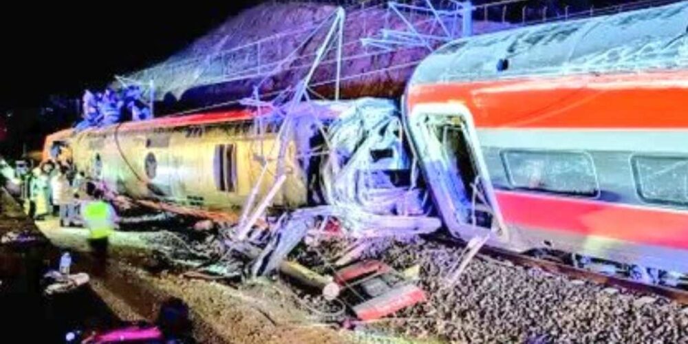 Imagen de uno de los trenes afectados en el accidente ferroviario.