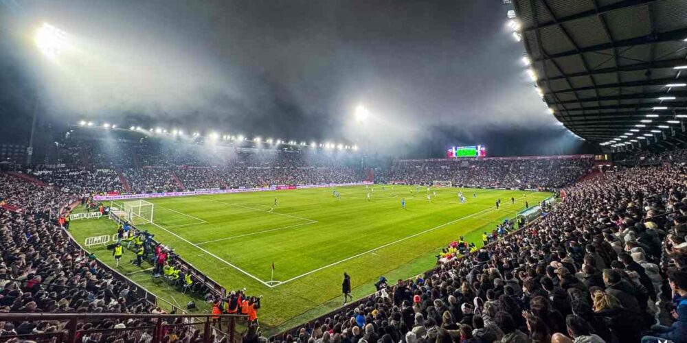 Panorámica del Carlos Belmonte durante el histórico partido de Copa para el Alba. Foto: Albacete Balompié.