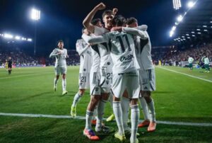 La alegría desbordada d de los jugadores del Alba tras una semana fantastica. Foto Albacete Balompié.