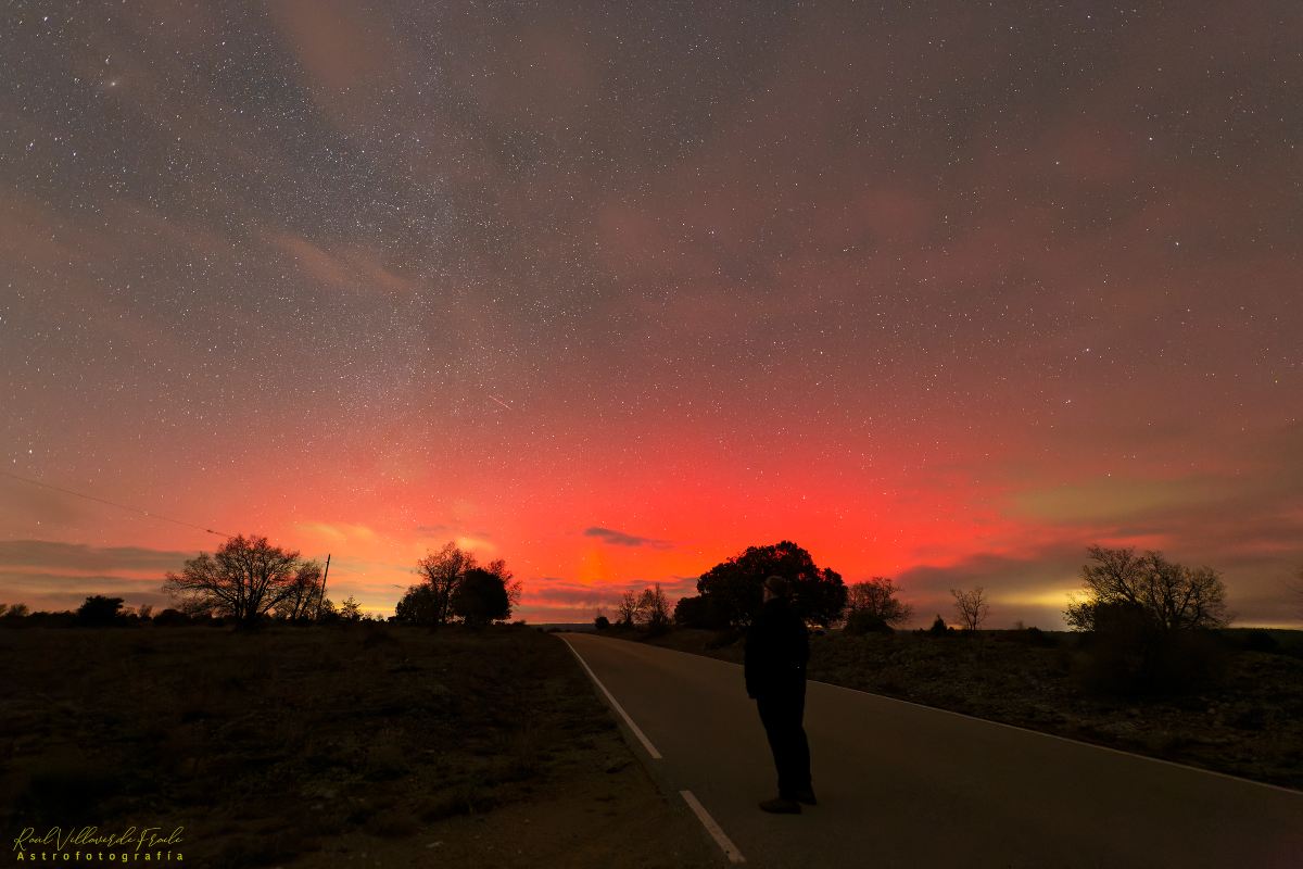 Aurora boreal desde Ocentejo (Foto Raúl Villaverde)