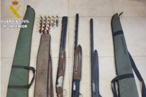 Armas incautadas en la operación de la Guardia Civil