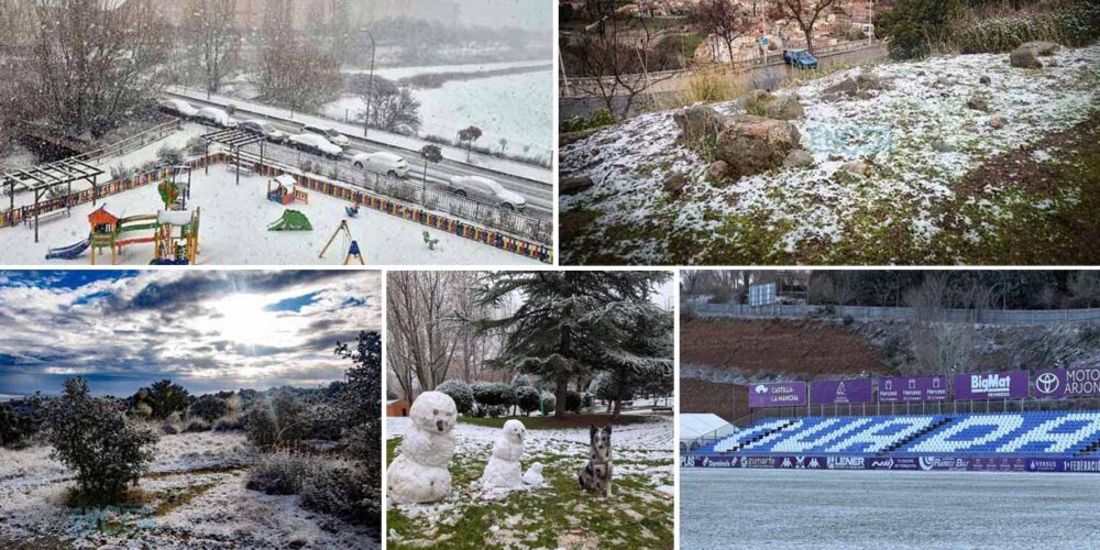 Nieve en distintos puntos de Castilla-La Mancha por la Borrasca Francis.