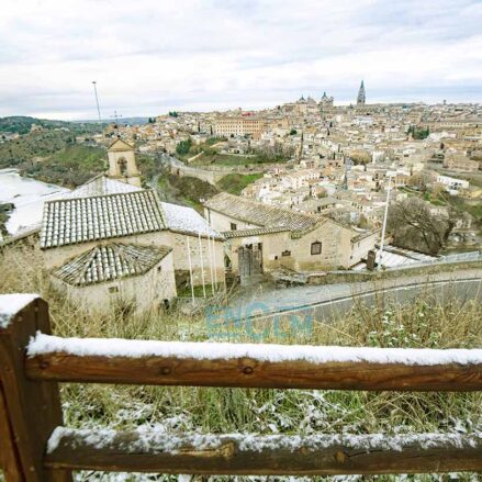 Finísima capa de nieve en Toledo. Foto: Rebeca Arango.