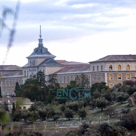 Finísima capa de nieve sobre la Academia de Infantería de Toledo. Foto: Rebeca Arango.