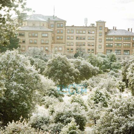 Nieva en Toledo, en la zona del Hospital del Valle. Foto: Rebeca Arango.