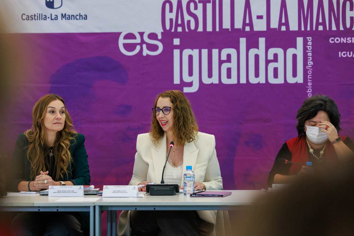 La consejera de Igualdad, Sara Simón, en el Consejo Regional de la Mujer.