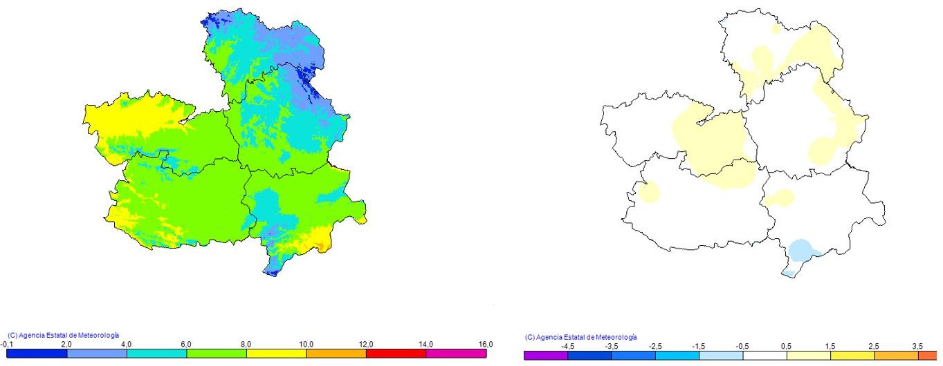 Variaciones térmicas en Castilla-La Mancha.