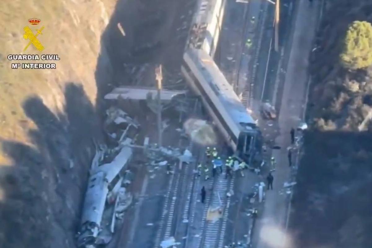 Tren de Renfe afectado por el accidente ferroviario. Foto: Guardia Civil