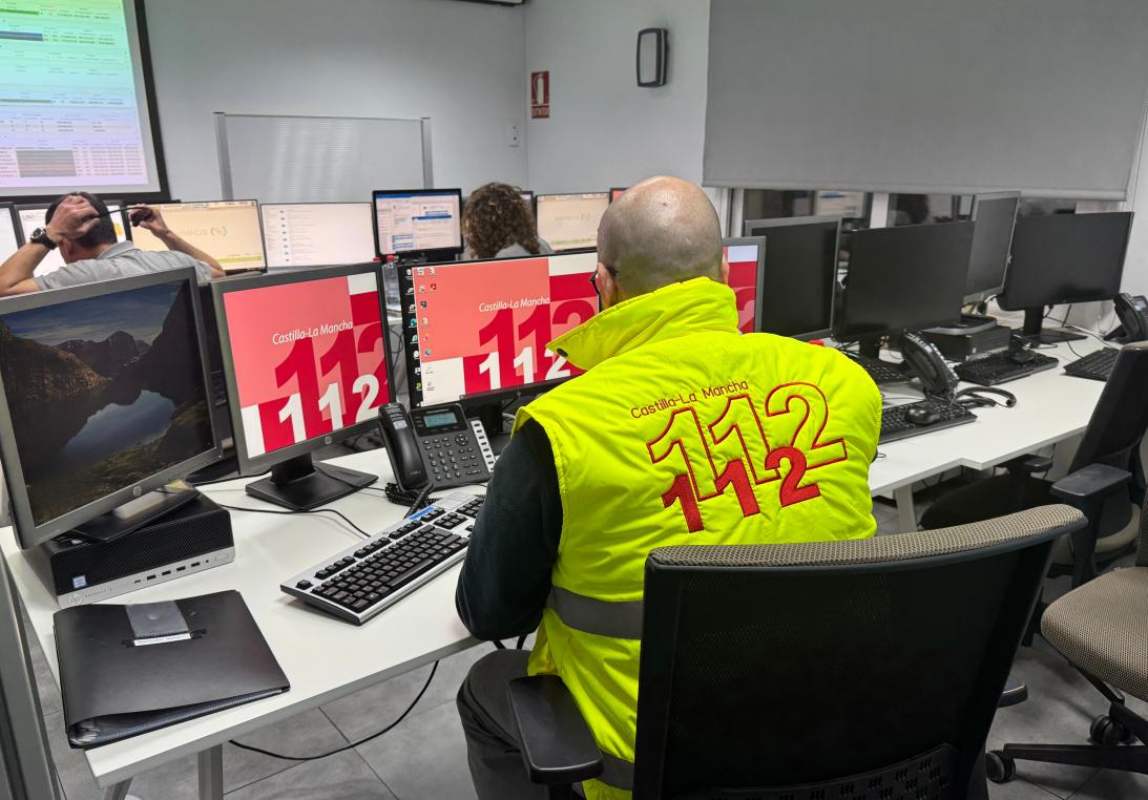 Imagen del centro de llamadas del 112 de Castilla-La Mancha.