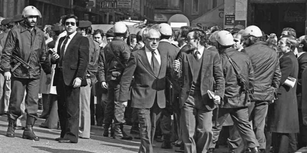 Cordón policial frente al Congreso el 23-F. Foto: archivo de Europa Press.