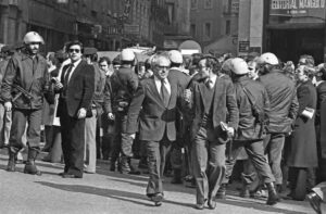Cordón policial frente al Congreso el 23-F. Foto: archivo de Europa Press.