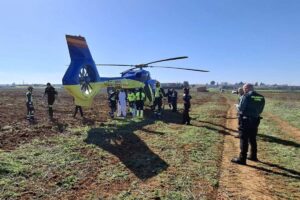 El trabajador ha sido evacuado al hospital en helicóptero medicalizado