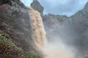 Imagen de la Chorrera de Horcajo tras las lluvias de las últimas semanas. Foto: Ayto Horcajo