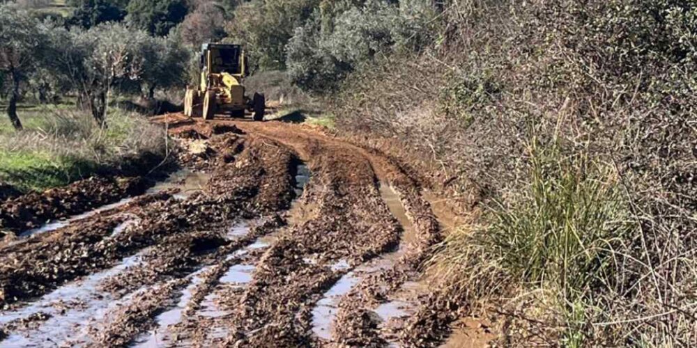 Imagen de un camino dañado en la provincia de Ciudad Real tras el tren de borrascas