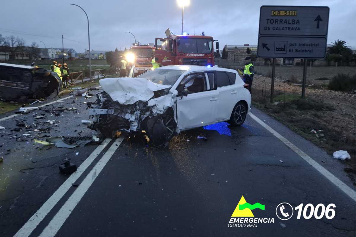 Imagen del siniestro a la salida de Bolaños de Calatrava
