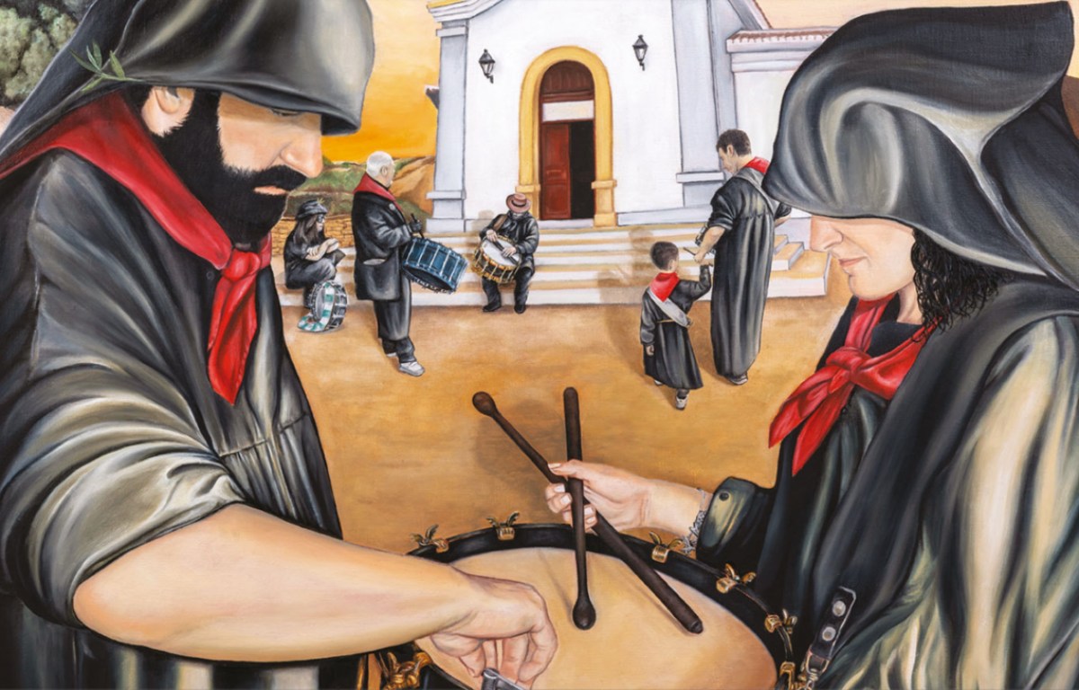 Imagen del cartel, de la autora María Cuerda, de la Tamborada de Hellín 2026