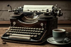 Imagen de archivo de una máquina de escribir