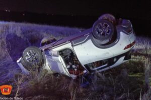 Accidente de tráfico en Méntrida (Toledo). Foto: @cpeistoledo