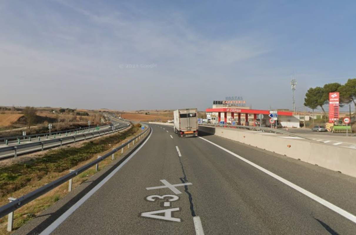 Choque en cadena en la A-3, en el término de Villares del Saz (Cuenca).