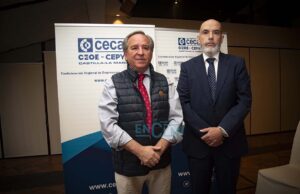 Ángel Nicolás y Mario Fernández, presidente y secretario general de Cecam respectivamente. Foto: Rebeca Arango.