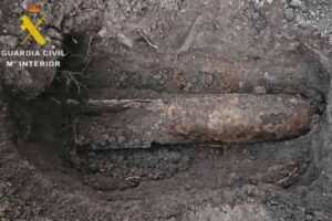 Bomba de aviación encontrada en Val de Santo Domingo (Toledo). Foto: Guardia Civil