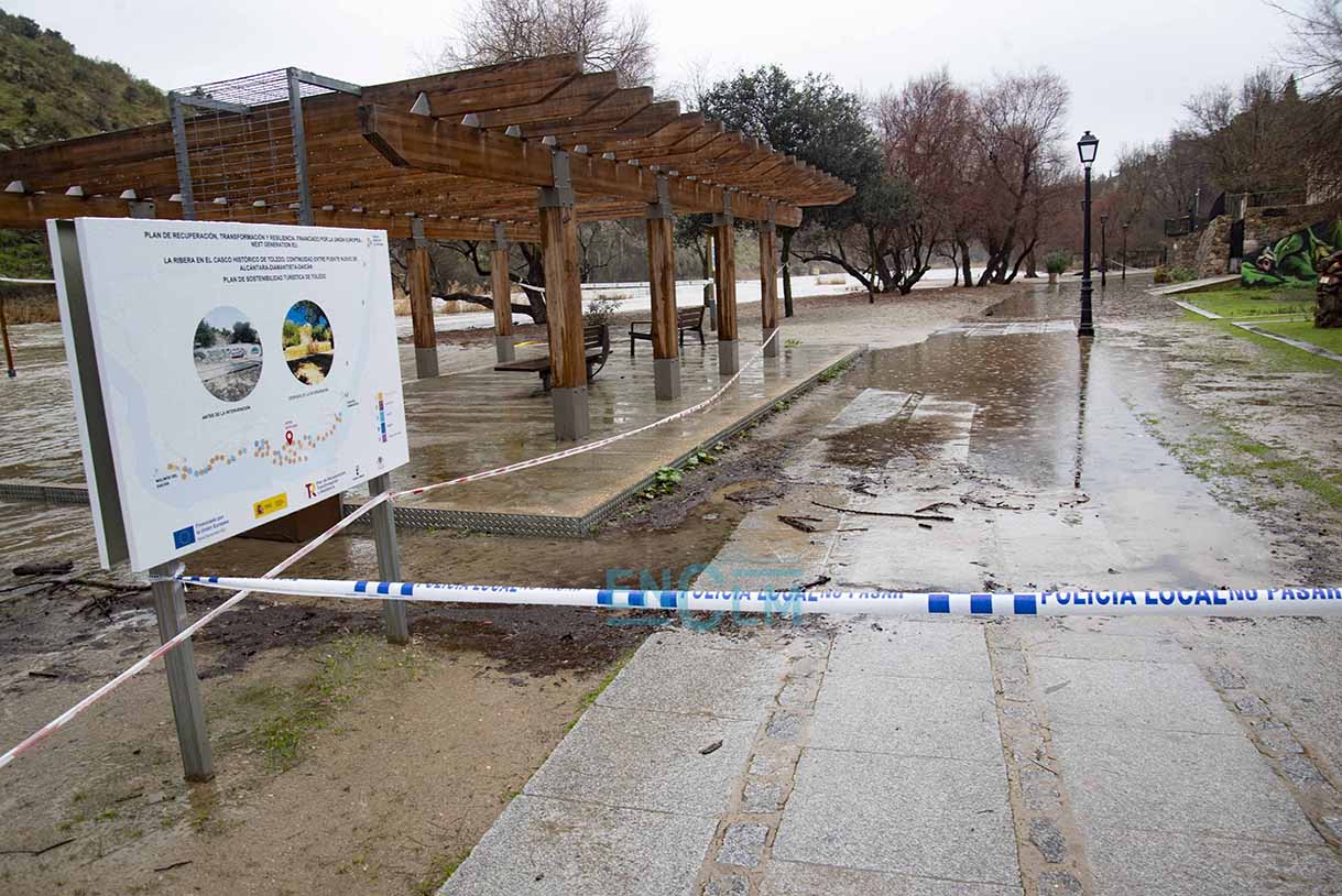 Crecida del río Tajo a su paso por Toledo. Foto: Rebeca Arango.
