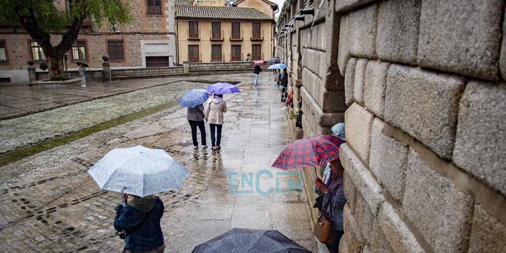 Foto de archivo de lluvias en la ciudad de Toledo. Foto: ENCLM/Rebeca Arango.