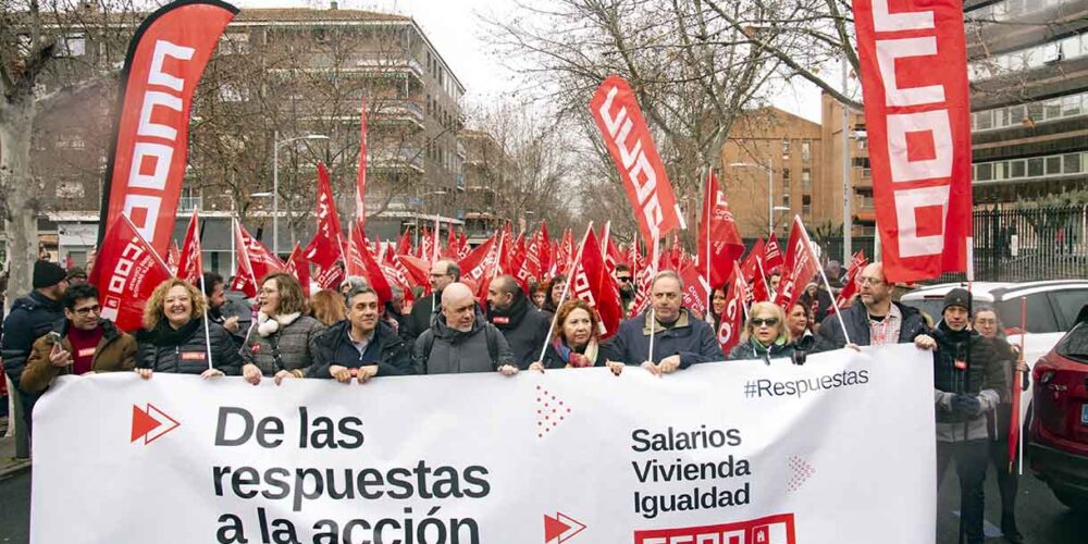 Manifestación de CCOO en Toledo. Foto: Rebeca Arango.
