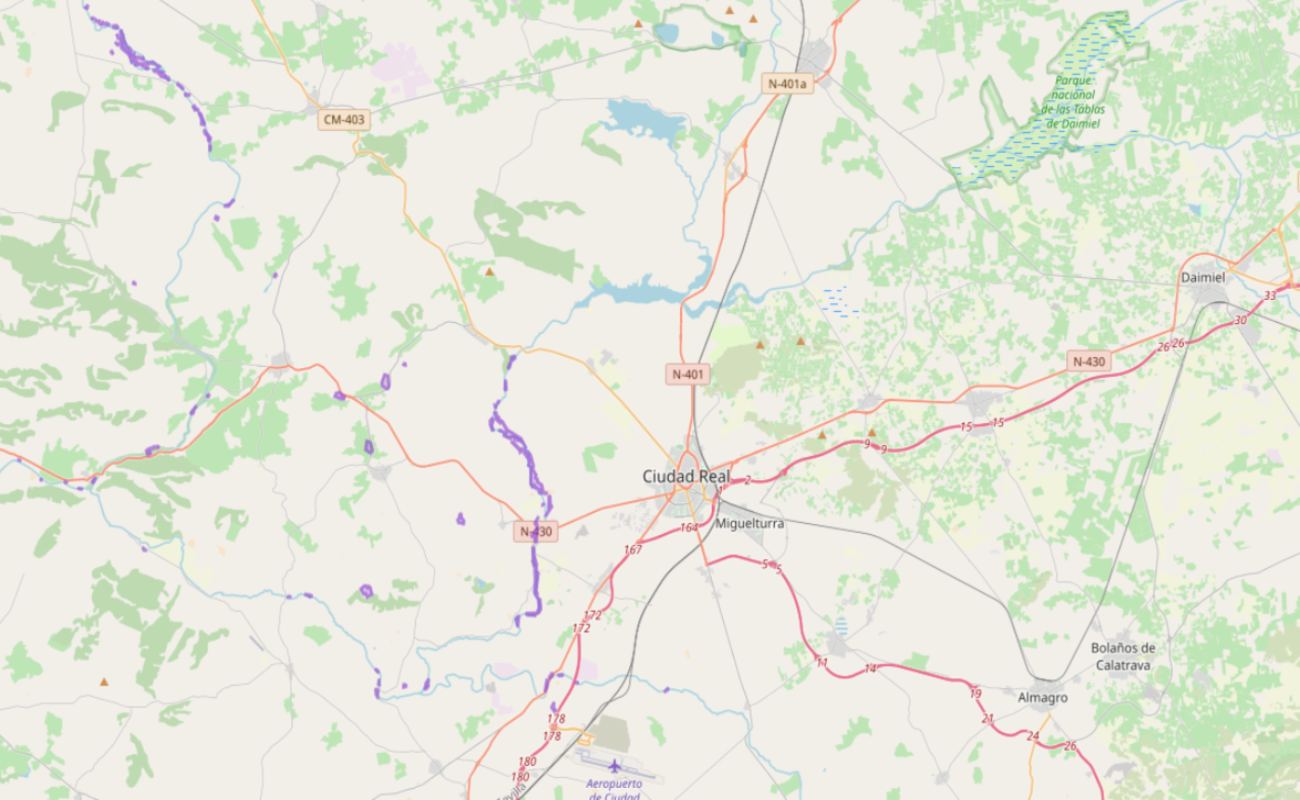 Zonas más afectadas por inundaciones en Ciudad Real.