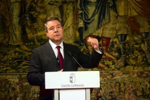 Emiliano García-Page, durante la presentación del Plan Regional de Investigación Científica. Foto: Rebeca Arango.