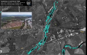 Imagen captada por el satélite de las inundaciones en Talavera de 2025.