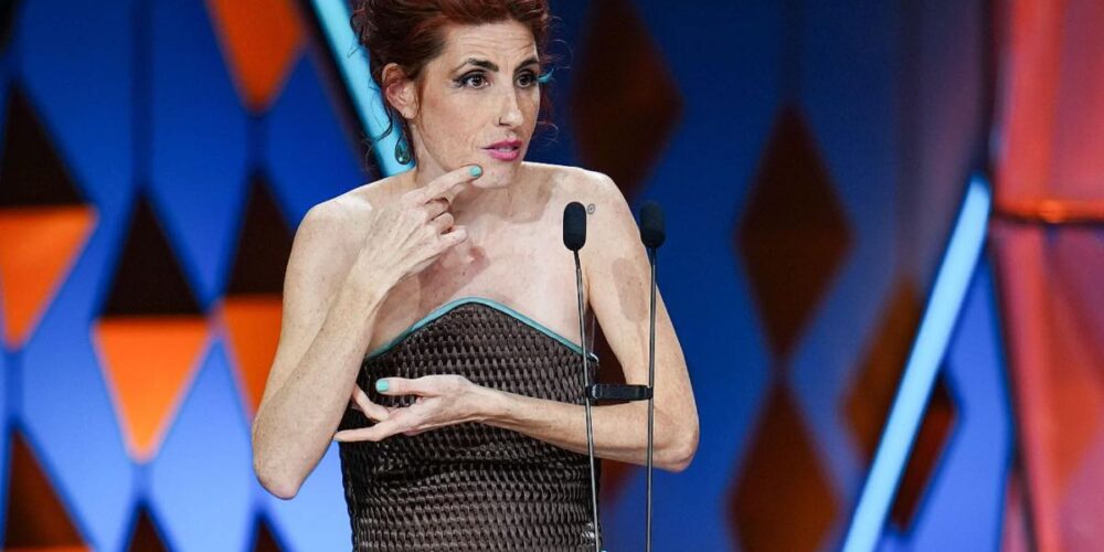 La actriz Miriam Garlo en la gala de Los Goya. Foto: RTVE
