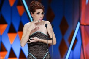La actriz Miriam Garlo en la gala de Los Goya. Foto: RTVE