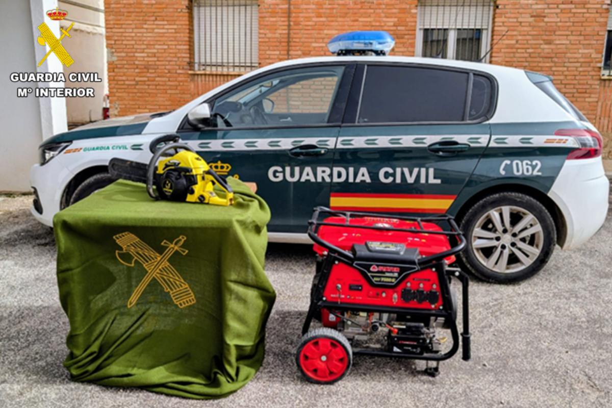 Objetos recuperados por la Guardia Civil
