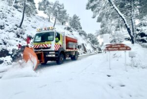 Trabajos en el puerto del Bellotar, al sur de la provincia de Albacete. Foto: JCCM
