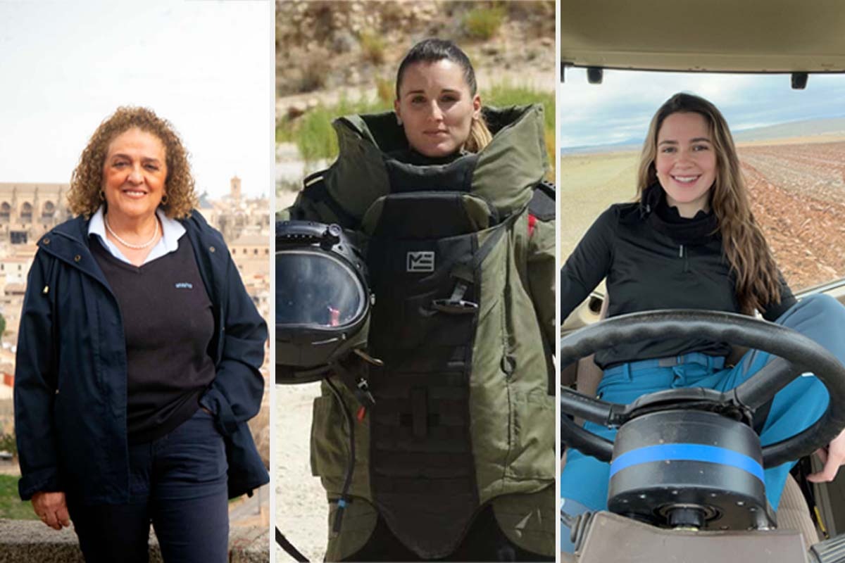 Esther Flores, Irene Huertas y Celia Barquinero.