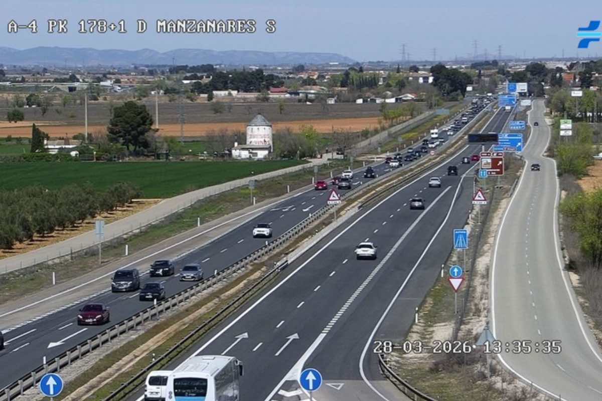 Punto kilométrico 176 de la A-4 a la altura de Manzanares (Ciudad Real)