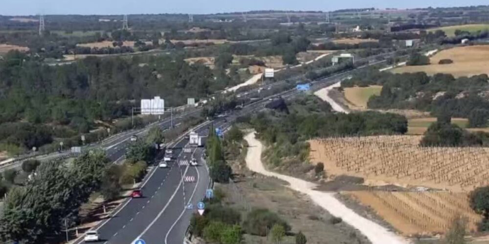 La autovía A-3 a su paso por Graja de Iniesta (Cuenca)