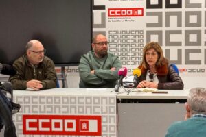 La secretaria general de la FSC en Castilla La Mancha, Carmen Juste, en rueda de prensa. Foto: EP