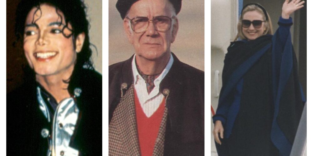 Michael Jackson, Camilo José Cela y Hillary Clinton vistiendo capas de Seseña. Fotos: Casa Seseña