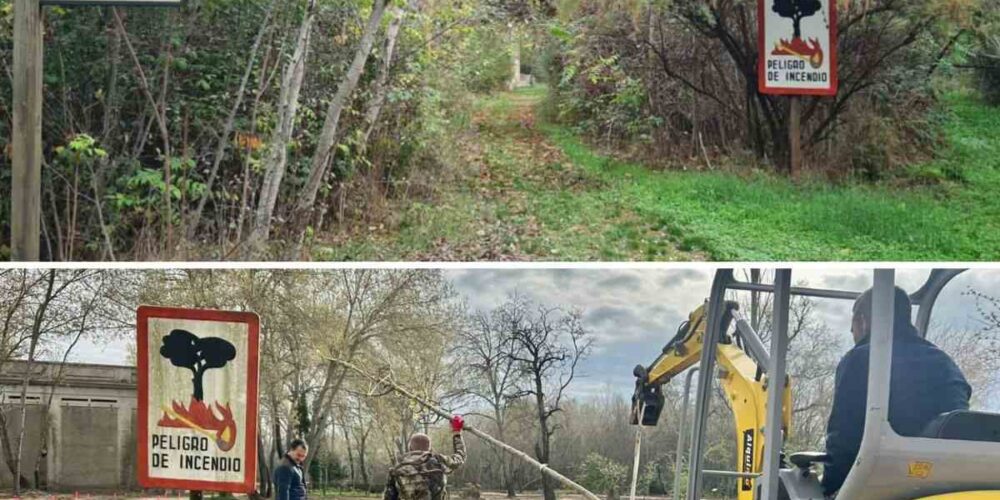 Antes y después de la foto de la isla de los Molinos de Talavera