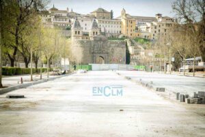 Obras en el Paseo de la Vega de Toledo. Foto: Rebeca Arango.