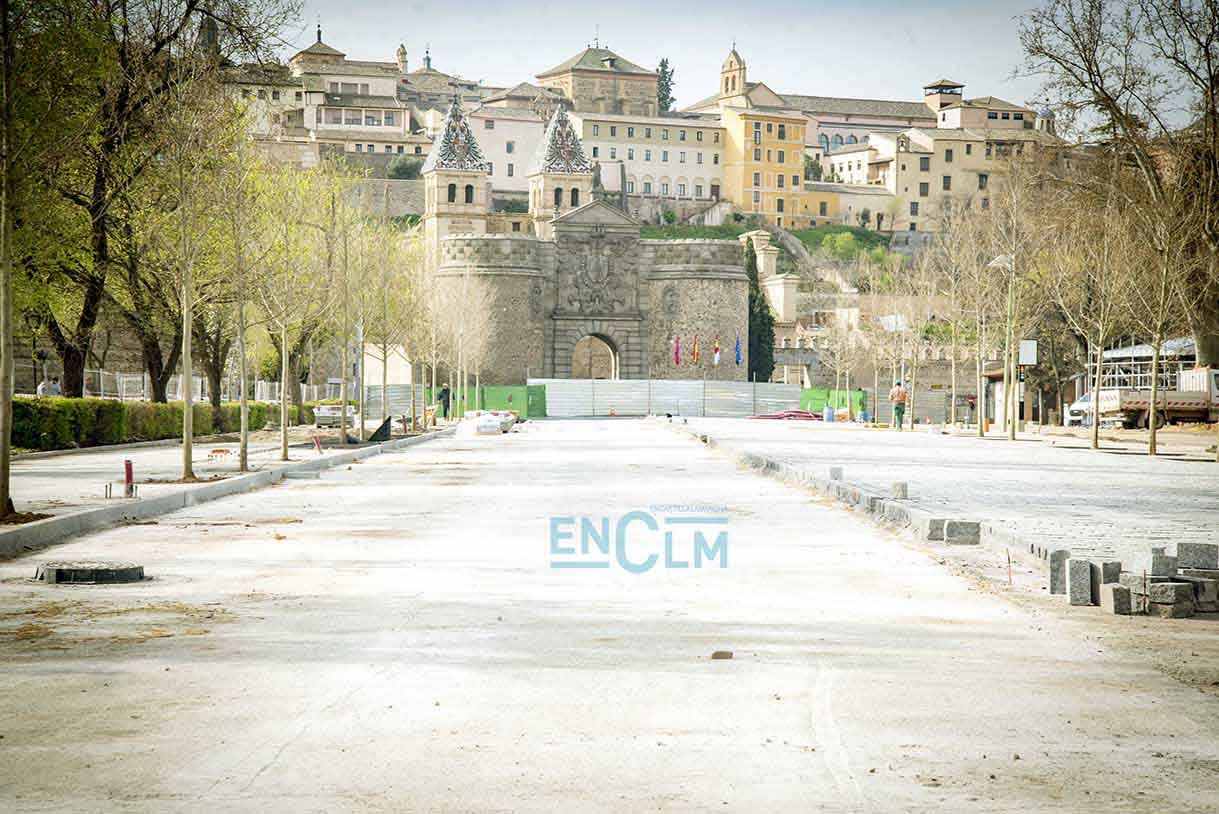 Obras en el Paseo de la Vega de Toledo. Foto: Rebeca Arango.