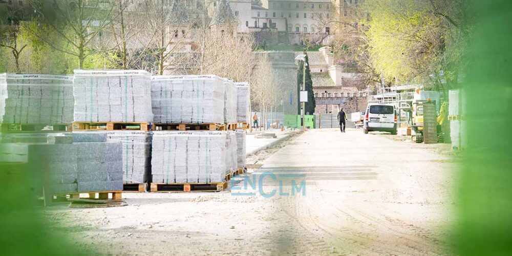 Obras en el Paseo de la Vega de Toledo. Foto: Rebeca Arango.