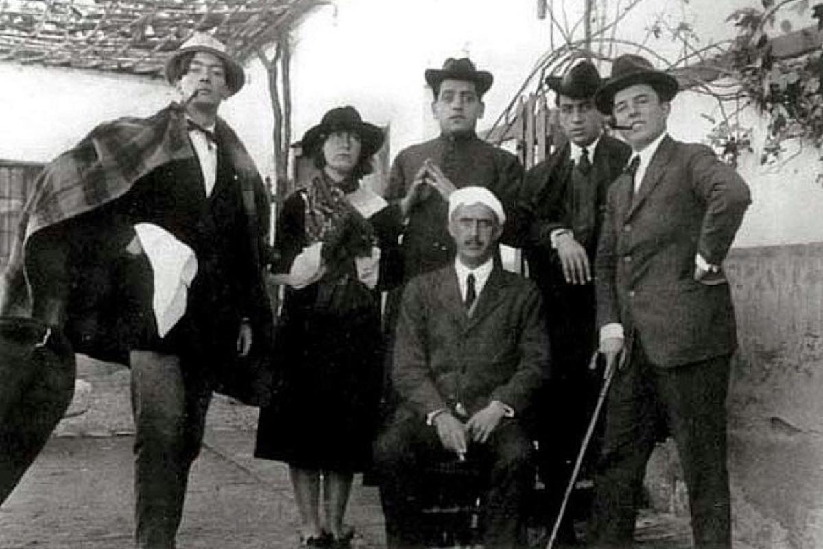Salvador Dalí, María Luisa González, Luis Buñuel, Juan Vicens, José María Hinojosa y José Moreno Villa en Venta de Aires, Toledo, en 1924. Foto: Blog 'Toledo Olvidado'