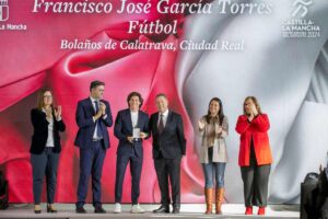Fran Garcia, el día que recibió la medalla de plata en el cierre de la Región Europea del Deporte.