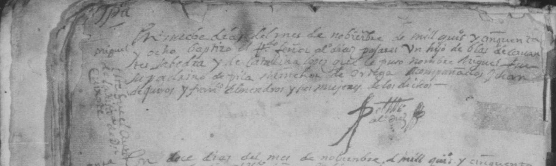 Partida bautismal de Miguel de Cervantes Saavedra hallada en la Santa María la Mayor de Alcázar de San Juan