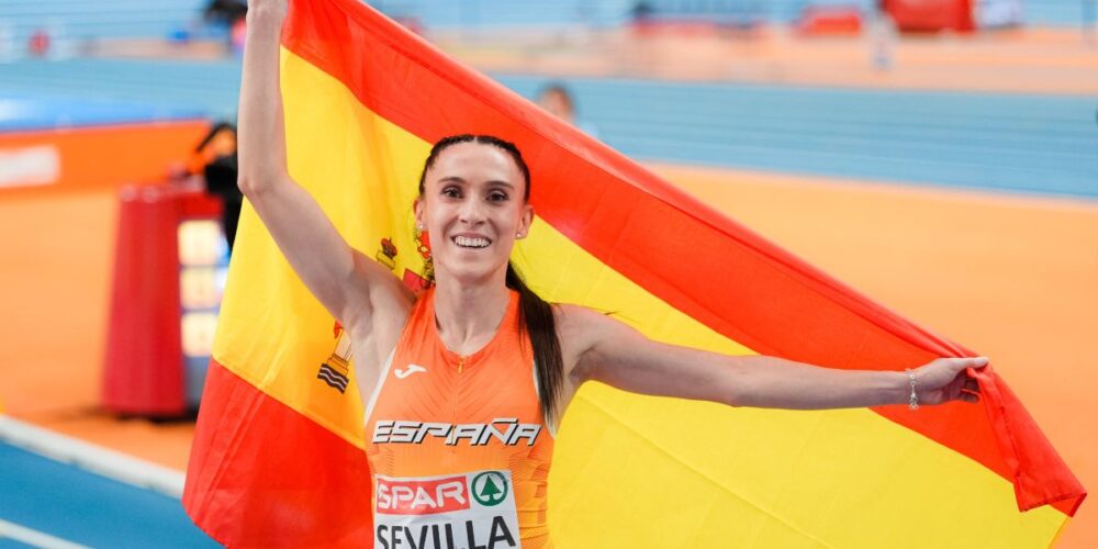 Paula Sevilla, cuando logró el bronce europeo. Foto: RFEA.